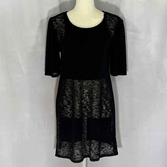 BCBG Generation Black Semi-Sheer Knit Tunic Size Small - Picture 1 of 10